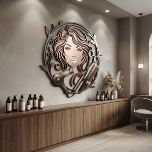 Hair Salon Sign Metal Wall Art Beauty Spa Decor Hairdresser Gift Makeup Studio Aesthetic Hairstylist Sign Wall Hang Interior Decor