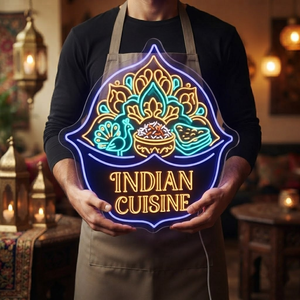 Indian Cuisine Neon Sign, Acrylic Restaurant Decor, Personalized Foodie Gift, Indian Food Wall Art, Kitchen Decor, Cafe Sign