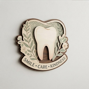 Dental Office Decor, Custom Dentist Sign, Smile Care Kindness, Dental Hygienist Gift, Dental Clinic Wall Art, Tooth Sign