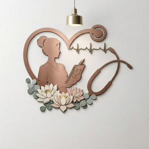 Nurse Metal Wall Art, Nurse Gift, Medical Decor for Home, Heart Stethoscope Sign, Nurse Graduation Gift, Personalized Clinic Sign