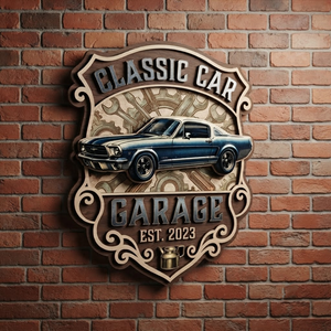 Classic Car Garage Wooden Sign, Personalized Workshop Wall Decor, Custom Man Cave Sign, Automotive Wall Art, Mechanic Gift, Vintage Car Decor
