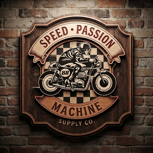Motorcycle Shop Sign, Custom Wooden Garage Decor, Speed Passion Wall Art, Man Cave Gift, Mechanic Sign, Biker Gift, Vintage Style Sign
