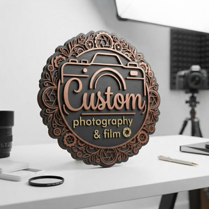 Personalized Photography Sign, Custom Wooden Camera Decor, Photographer Studio Wall Art, Video Film Maker Gift, Studio Sign