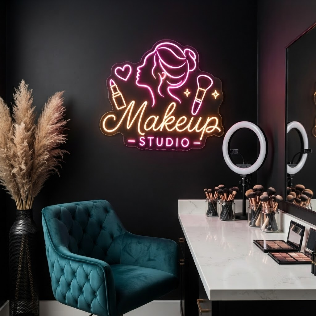 Makeup Studio Neon Sign Beauty Salon LED Light Makeup Room Wall Decor Beauty Bar Sign Aesthetic Studio Decor Salon Business Sign Gift