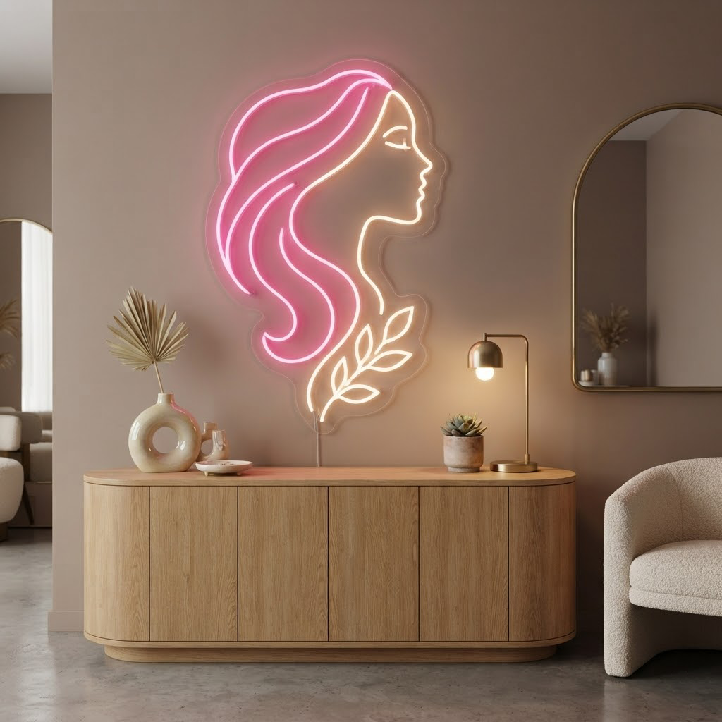 Hair Beauty Neon Sign Hair Salon LED Light Hair Stylist Wall Decor Beauty Studio Sign Aesthetic Salon Decor Hairdresser Business Sign