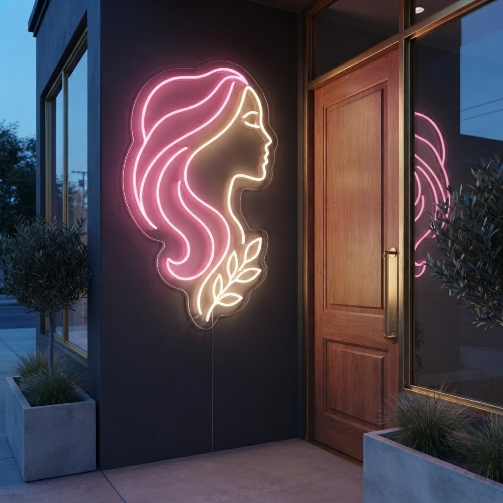 Hair Beauty Neon Sign Hair Salon LED Light Hair Stylist Wall Decor Beauty Studio Sign Aesthetic Salon Decor Hairdresser Business Sign