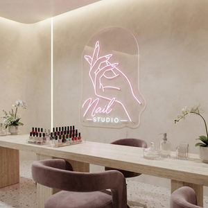 Nail Studio Neon Sign Nail Salon LED Light Manicure Room Wall Decor Nail Artist Sign Beauty Bar Decor Aesthetic Studio Business Sign