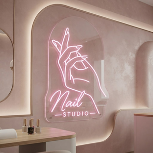 Nail Studio Neon Sign Nail Salon LED Light Manicure Room Wall Decor Nail Artist Sign Beauty Bar Decor Aesthetic Studio Business Sign