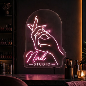 Nail Studio Neon Sign Nail Salon LED Light Manicure Room Wall Decor Nail Artist Sign Beauty Bar Decor Aesthetic Studio Business Sign