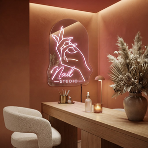 Nail Studio Neon Sign Nail Salon LED Light Manicure Room Wall Decor Nail Artist Sign Beauty Bar Decor Aesthetic Studio Business Sign