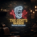 Gents Barber Neon Sign Barbershop LED Light Grooming Room Wall Decor Barber Shop Sign Mens Salon Decor Aesthetic Business Sign Gift