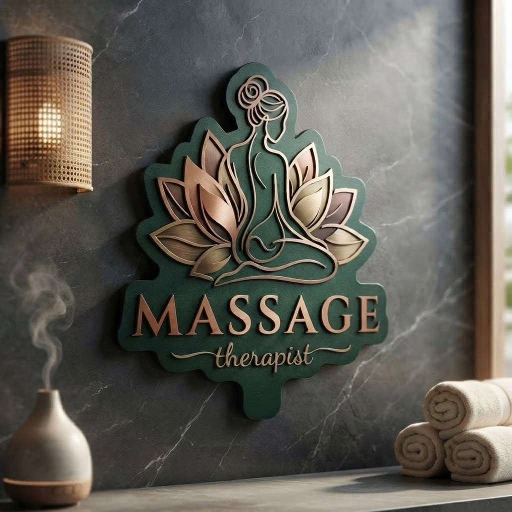 Massage Therapist Sign Metal Wall Art Spa Decor Wellness Studio Gift Zen Aesthetic Healing Space Decor Massage Room Wall Hang
