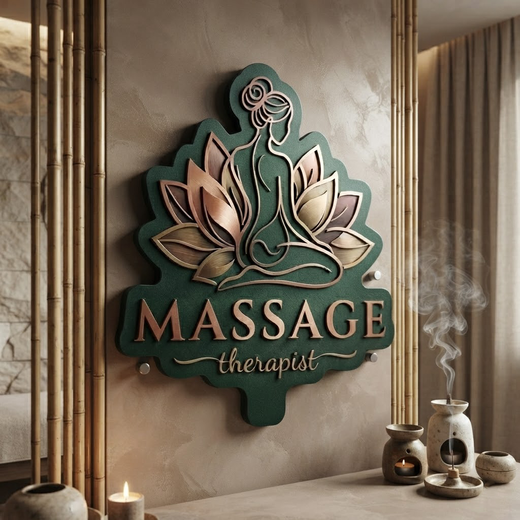 Massage Therapist Sign Metal Wall Art Spa Decor Wellness Studio Gift Zen Aesthetic Healing Space Decor Massage Room Wall Hang