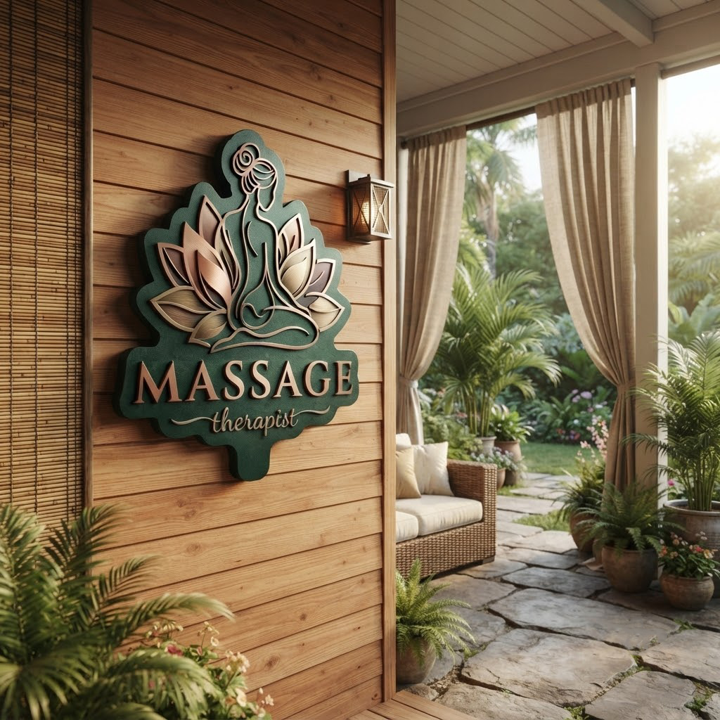 Massage Therapist Sign Metal Wall Art Spa Decor Wellness Studio Gift Zen Aesthetic Healing Space Decor Massage Room Wall Hang