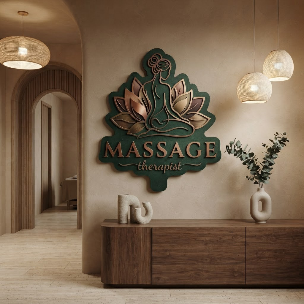 Massage Therapist Sign Metal Wall Art Spa Decor Wellness Studio Gift Zen Aesthetic Healing Space Decor Massage Room Wall Hang