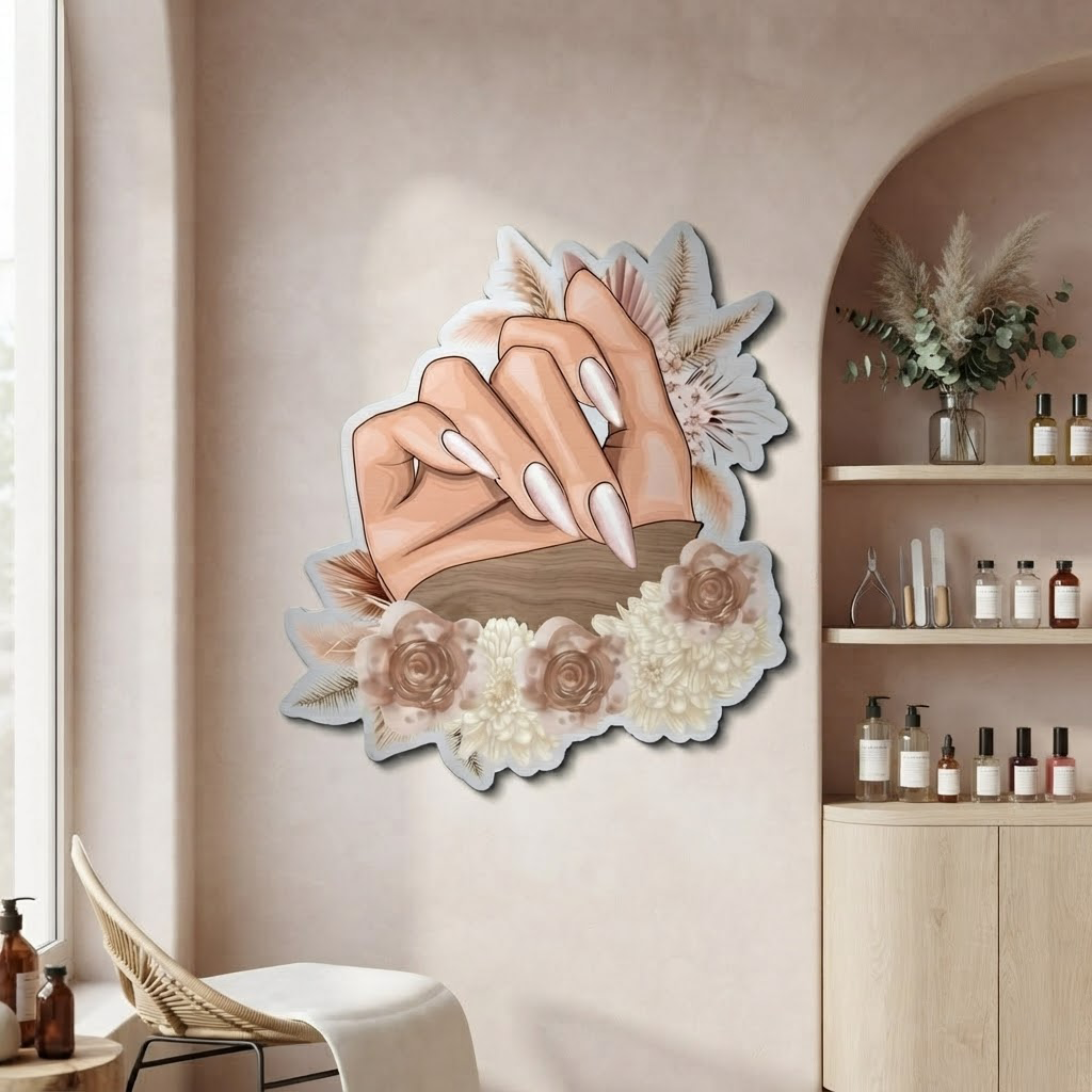 Nail Salon Sign Metal Wall Art Manicure Decor Nail Studio Aesthetic Gift Beauty Bar Sign Nail Tech Gift Wall Hang Interior Art