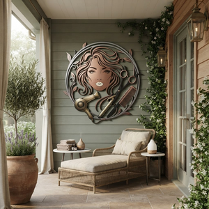 Hair Salon Sign Metal Wall Art Beauty Spa Decor Hairdresser Gift Makeup Studio Aesthetic Hairstylist Sign Wall Hang Interior Decor