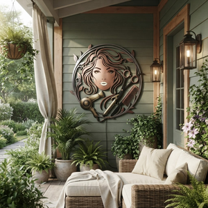 Hair Salon Sign Metal Wall Art Beauty Spa Decor Hairdresser Gift Makeup Studio Aesthetic Hairstylist Sign Wall Hang Interior Decor