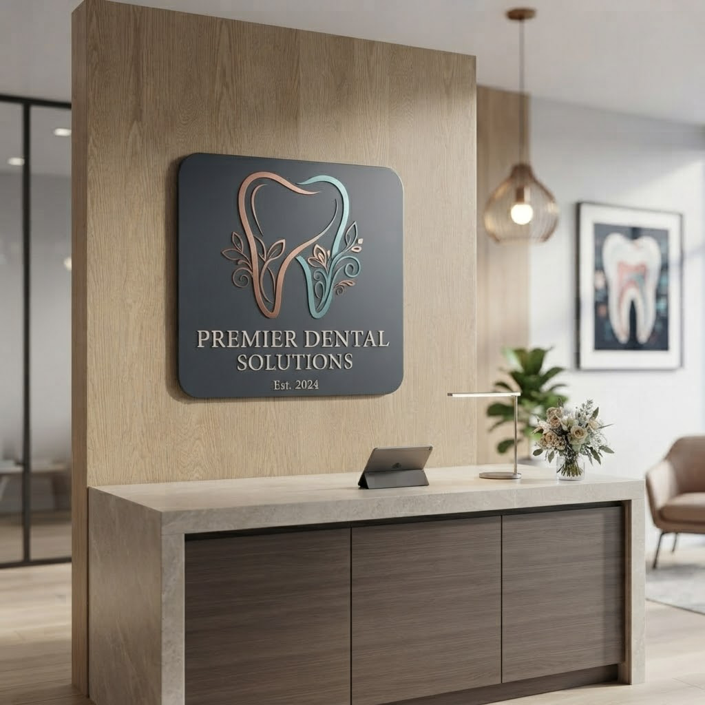 Dental Office Metal Sign, Custom Dentist Clinic Wall Decor, Personalized Dental Clinic Sign, Dentist Office Decor, Reception Sign, Clinic Art