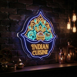 Indian Cuisine Neon Sign, Acrylic Restaurant Decor, Personalized Foodie Gift, Indian Food Wall Art, Kitchen Decor, Cafe Sign