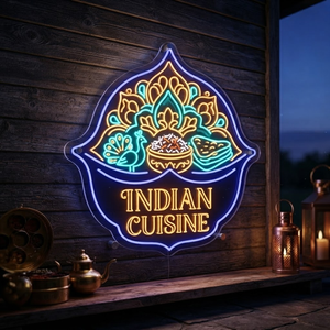 Indian Cuisine Neon Sign, Acrylic Restaurant Decor, Personalized Foodie Gift, Indian Food Wall Art, Kitchen Decor, Cafe Sign