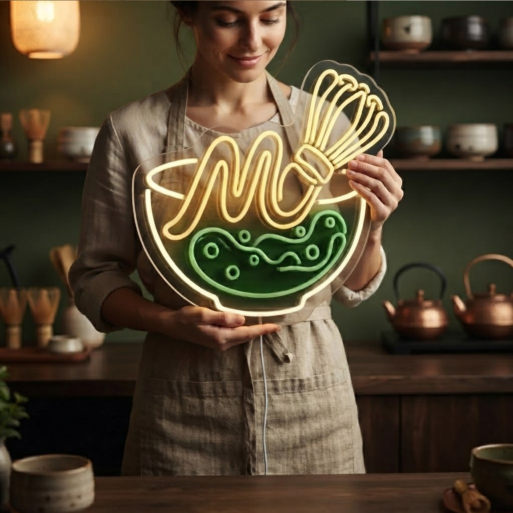 Matcha Neon Sign, Custom Neon Sign Matcha Bar Decor, Personalized Tea Lover Gift, Green Tea Wall Art, Kitchen Decor, Cafe Sign, Matcha Lover