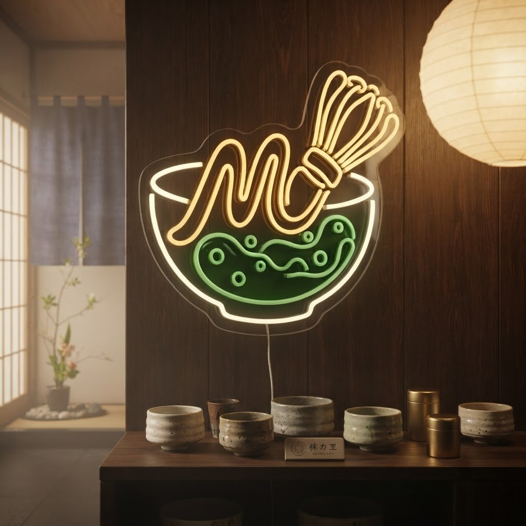 Matcha Neon Sign, Custom Neon Sign Matcha Bar Decor, Personalized Tea Lover Gift, Green Tea Wall Art, Kitchen Decor, Cafe Sign, Matcha Lover