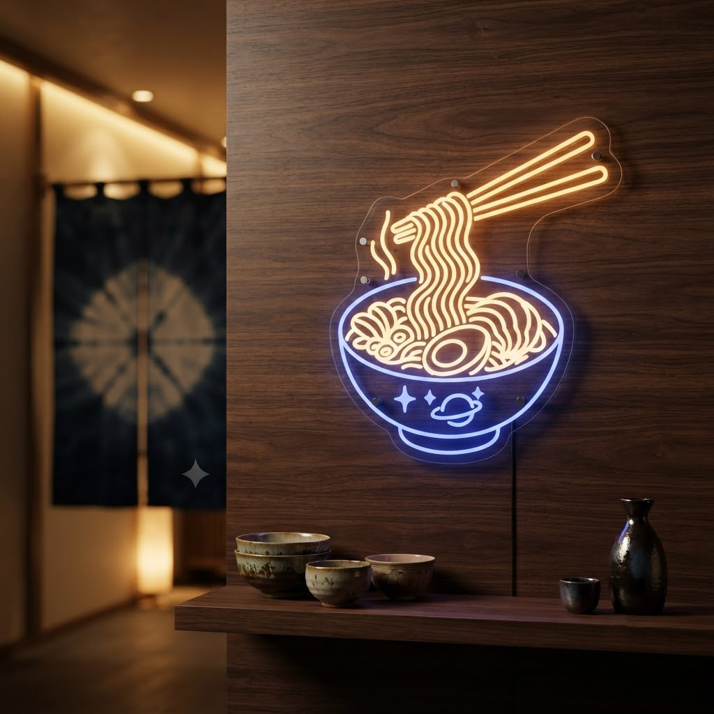 Ramen Neon Sign, Custom Neon Sign Japanese Noodle Bar Decor, Personalized Foodie Gift, Ramen Shop Wall Art, Kitchen Decor, Restaurant Sign
