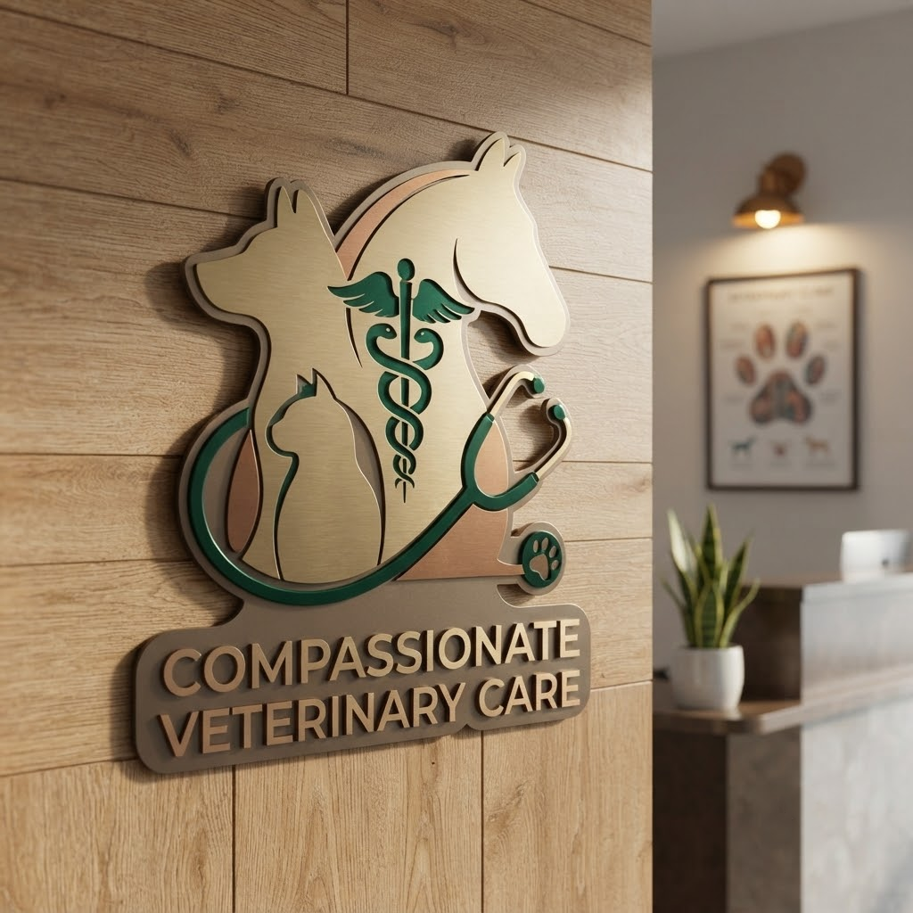 Metal Veterinary Clinic Sign, Personalized Pet Hospital Decor, Veterinarian Office Wall Art, Animal Clinic Logo Sign, Vet Groomer Gift