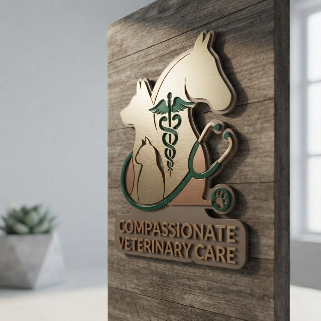 Metal Veterinary Clinic Sign, Personalized Pet Hospital Decor, Veterinarian Office Wall Art, Animal Clinic Logo Sign, Vet Groomer Gift