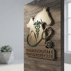 Metal Veterinary Clinic Sign, Personalized Pet Hospital Decor, Veterinarian Office Wall Art, Animal Clinic Logo Sign, Vet Groomer Gift