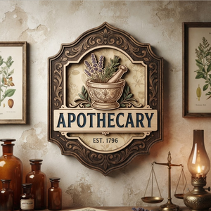 Vintage Apothecary Sign, Herbalist Wall Art, Rustic Wooden Sign, Herb Shop Decor, Apothecary Cabinet Decor, Pharmacy Sign