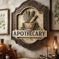 Vintage Apothecary Sign, Herbalist Wall Art, Rustic Wooden Sign, Herb Shop Decor, Apothecary Cabinet Decor, Pharmacy Sign