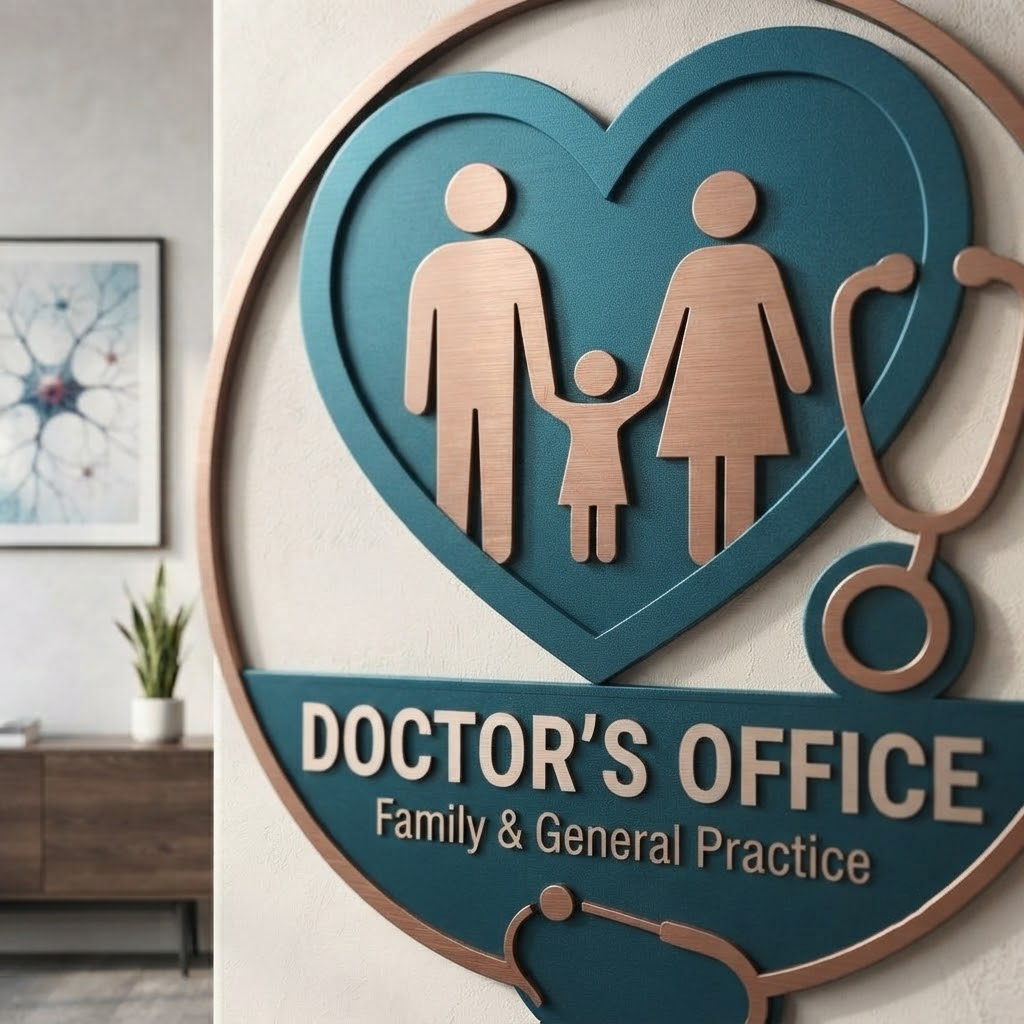 Metal Doctor Office Sign, Family Practice Wall Art, Personalized Medical Clinic Decor, Nurse Graduation Gift, Stethoscope Sign
