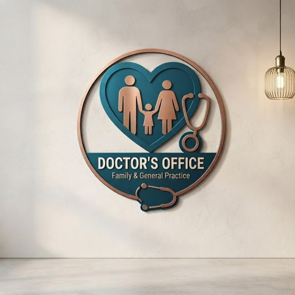 Metal Doctor Office Sign, Family Practice Wall Art, Personalized Medical Clinic Decor, Nurse Graduation Gift, Stethoscope Sign