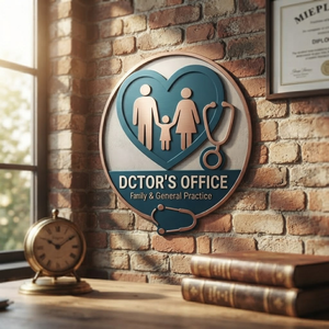 Metal Doctor Office Sign, Family Practice Wall Art, Personalized Medical Clinic Decor, Nurse Graduation Gift, Stethoscope Sign