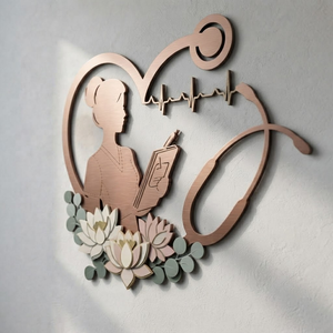 Nurse Metal Wall Art, Nurse Gift, Medical Decor for Home, Heart Stethoscope Sign, Nurse Graduation Gift, Personalized Clinic Sign