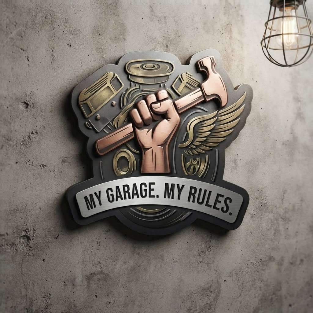 My Garage My Rules Sign, Metal Man Cave Decor, Mechanic Workshop Wall Art, Dad Birthday Gift, Automotive Sign