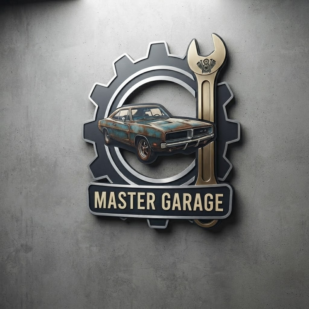 Metal Garage Sign, Master Garage Wall Decor, Personalized Man Cave Decor, Industrial Wall Art, Vintage Car Sign, Mechanic Gift for Him