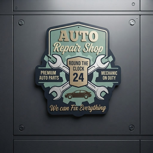 Auto Repair Shop Metal Sign, Personalized Garage Wall Decor, Mechanic Workshop Sign, Man Cave Wall Art, Car Enthusiast Gift, Garage Signage