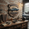 Classic Car Garage Wooden Sign, Personalized Workshop Wall Decor, Custom Man Cave Sign, Automotive Wall Art, Mechanic Gift, Vintage Car Decor