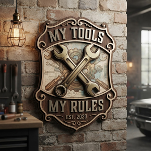 Wooden Garage Sign, Custom Tool Workshop Decor, Man Cave Wall Art, Personalized Gift For Him, Mechanic Sign, Dad Workshop Gift, Wood Decor