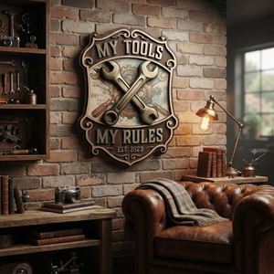 Wooden Garage Sign, Custom Tool Workshop Decor, Man Cave Wall Art, Personalized Gift For Him, Mechanic Sign, Dad Workshop Gift, Wood Decor