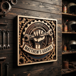 Personalized Garage Sign, Custom Wooden Tool Sign, Matthew's Garage Decor, Mechanic Wall Art, Dad Workshop Gift, Handyman Sign