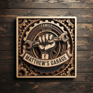 Personalized Garage Sign, Custom Wooden Tool Sign, Matthew's Garage Decor, Mechanic Wall Art, Dad Workshop Gift, Handyman Sign