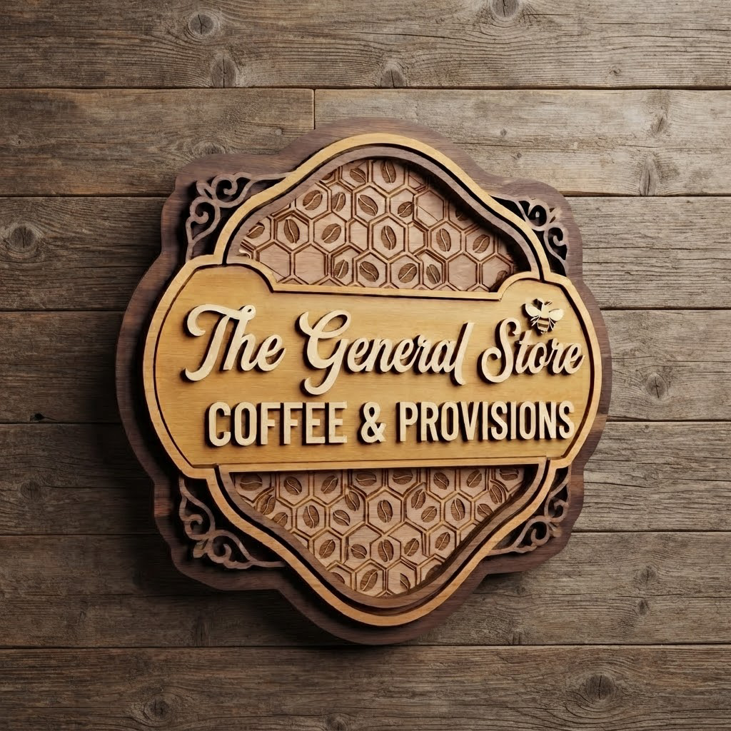 Custom Coffee Shop Sign, Personalized General Store Decor, Wooden Coffee Sign, Provisions Wall Art, Coffee Bar Decor, Cafe Sign