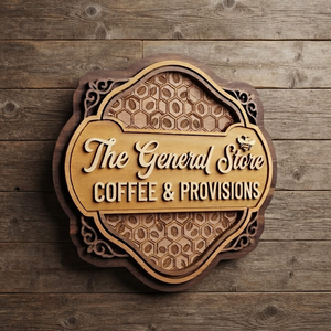 Custom Coffee Shop Sign, Personalized General Store Decor, Wooden Coffee Sign, Provisions Wall Art, Coffee Bar Decor, Cafe Sign